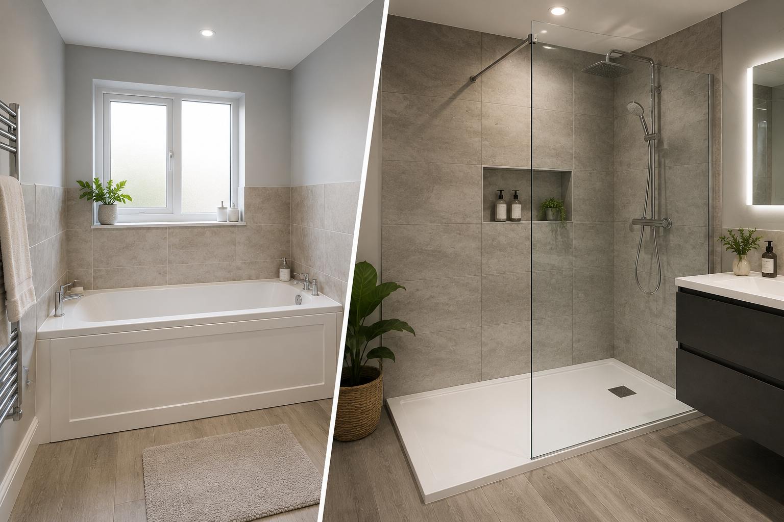 Bath to Shower Conversion
